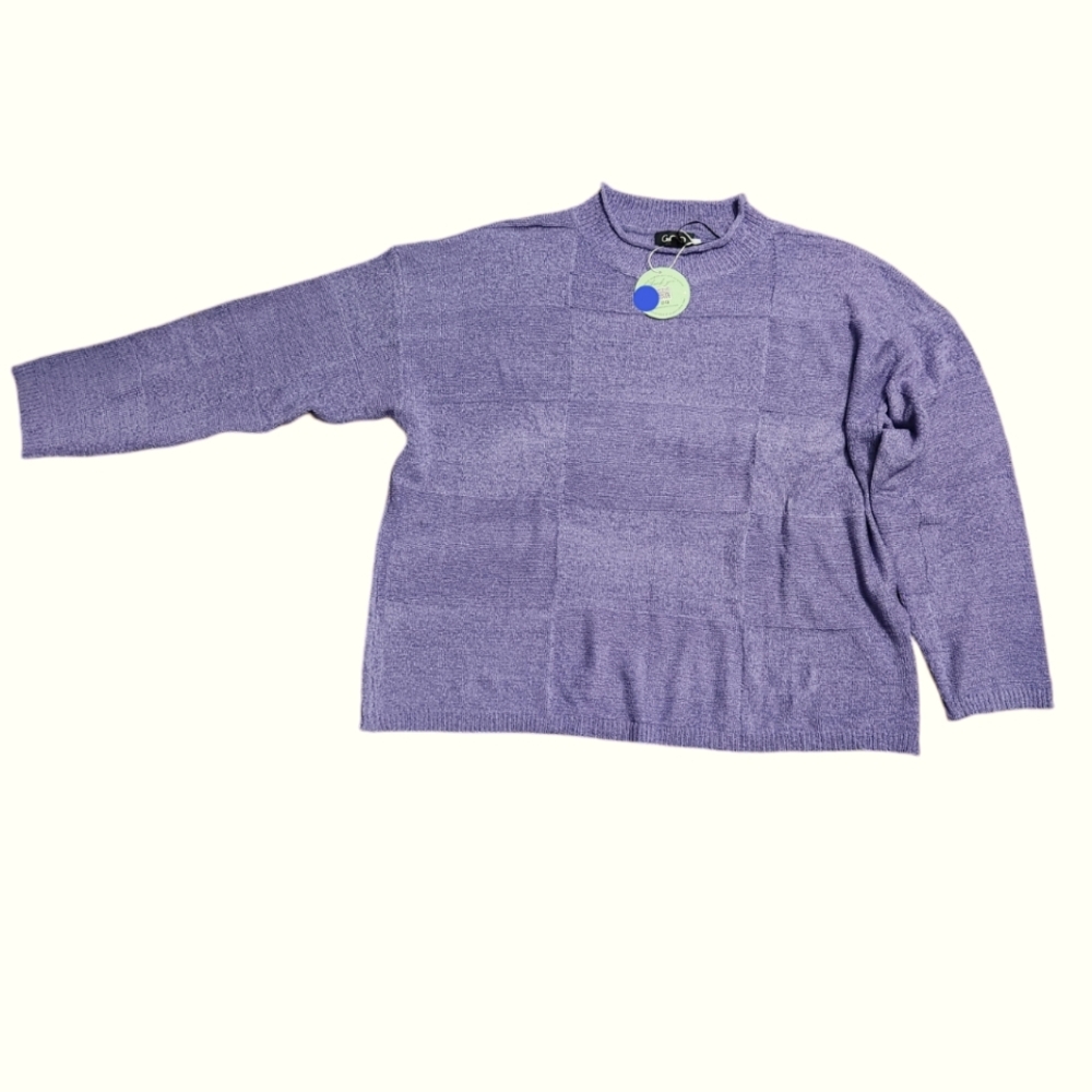 GiGio - Purple Gingham Pullover lightweight Sweater
